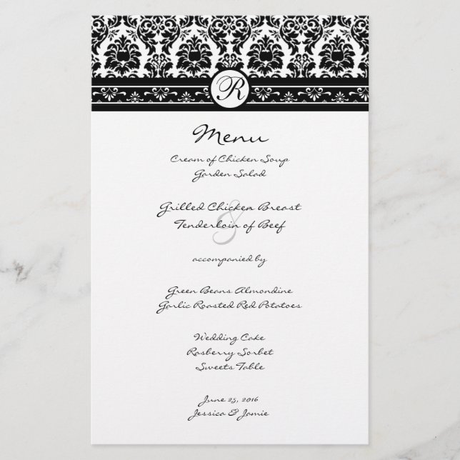 Vintage Black Damask Borders (Front)