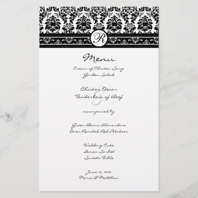 Vintage Black Damask Borders (Front)