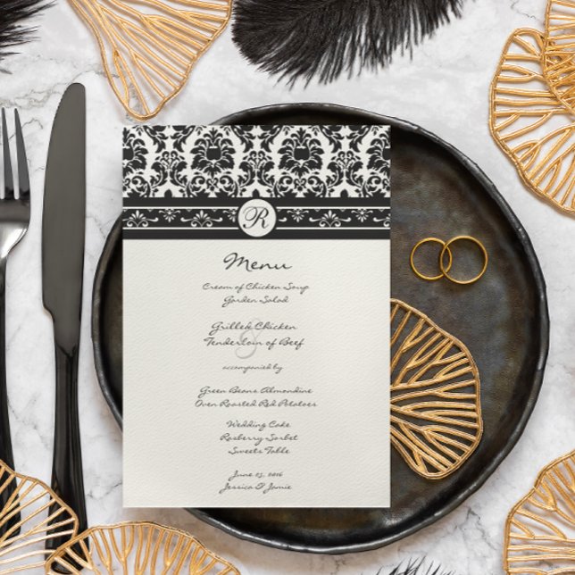 Vintage Black Damask Borders Menu (Creator Uploaded)