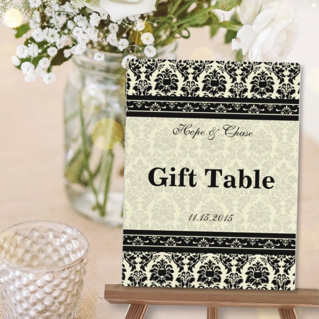 Vintage Black Damask Borders Postcard (Creator Uploaded)