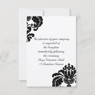Vintage Black Damask Wedding Enclosure Cards