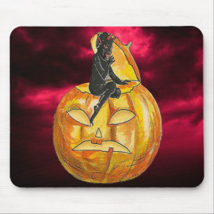 Vintage Black Devil on Jack o' Lantern Mouse Mat