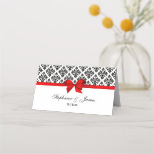 Vintage Black DIY Damask DIY Bow Colour Escort Car Place Card