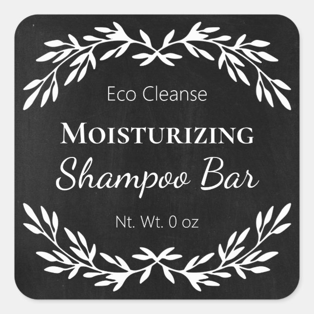 Vintage Black DIY Solid Shampoo Bar Labels (Front)