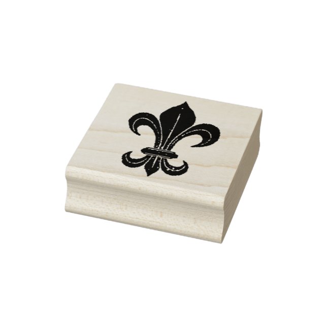 Vintage Black Fleur de Lis Rubber Stamp (Stamp)