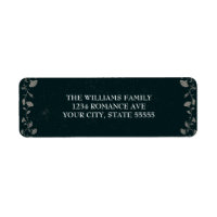 Vintage Black Floral Gothic Wedding Address Label
