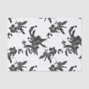 Vintage Black Floral Pattern Tissue Paper