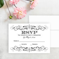 Vintage Black Flourish White Wedding