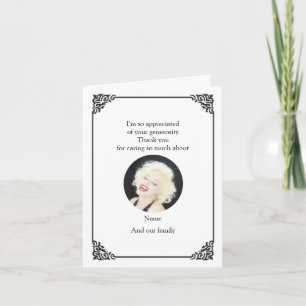 Vintage Black Frame After Funeral Thank You Cards