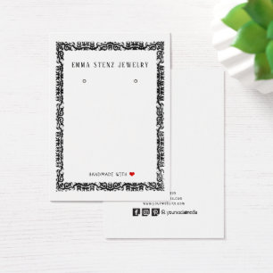 Vintage Black French Frame Earring Display Card
