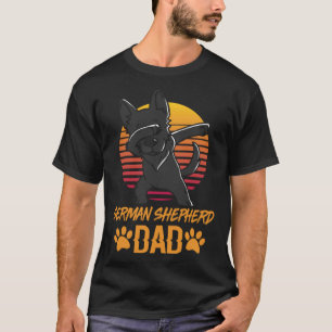 Vintage Black German Shepherd Dad Fathers Day For T-Shirt