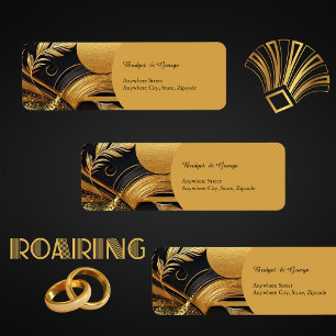 vintage black gold 1920s wedding