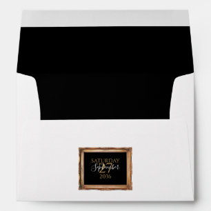 Vintage Black & Gold 5x7 Wedding Invitation Envelope