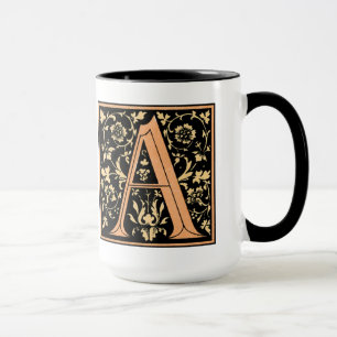 Vintage Black & Gold Letter 'A' - Mug