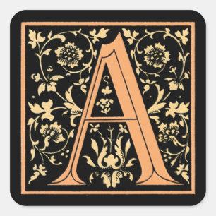 Vintage Black & Gold Letter ‘A’ - Sticker