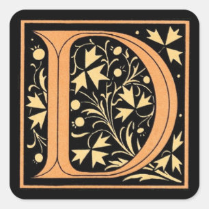 Vintage Black & Gold Letter ‘D’ - Sticker