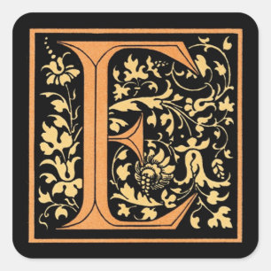 Vintage Black & Gold Letter ‘E’ - Sticker