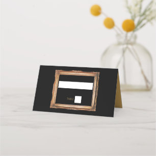 Vintage Black & Gold Wedding Place Card