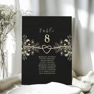 Vintage Black Gold Wedding Seating Chart