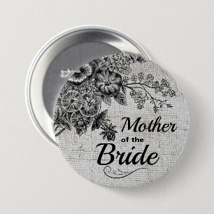 Vintage Black/Grey Flowers Mother of The Bride Pin