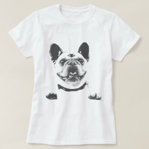 Vintage Black Grey French Bulldog Graphic T-Shirt