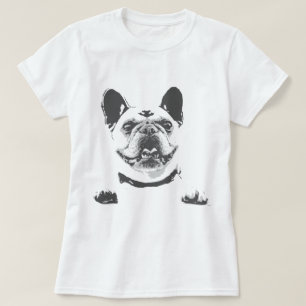Vintage Black Grey French Bulldog Graphic T-Shirt