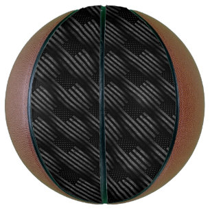 Vintage Black Grunge American Flag Pattern Basketball