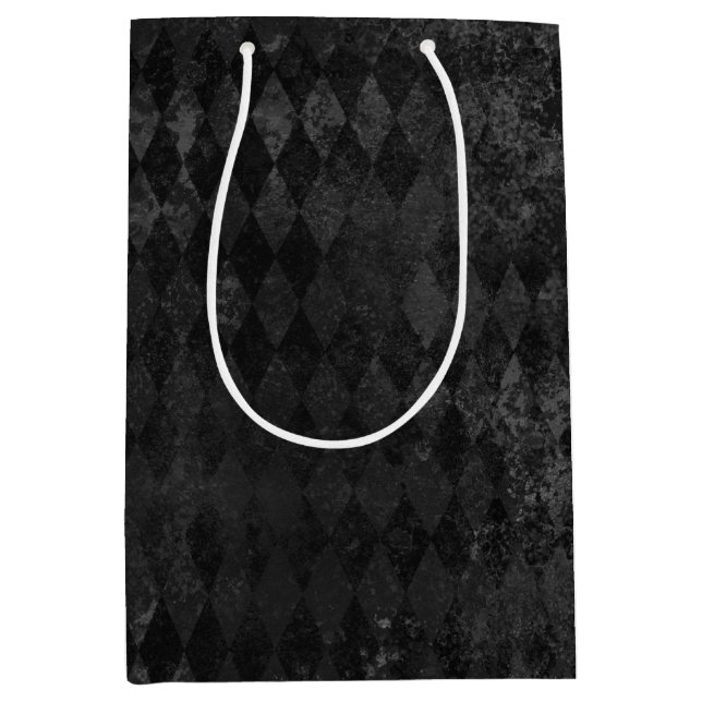 Vintage  Black Harlequin  Medium Gift Bag (Front)