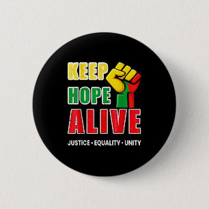 Vintage black history keep hopes alive women men  6 cm round badge