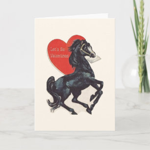 Vintage Black Horse Valentine's Day Card