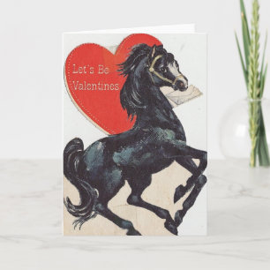Vintage Black Horse Valentine's Day Card