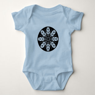 Vintage Black Japan Inoue Mon Oriental Art Baby Bodysuit