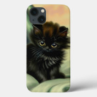 Vintage Black Kitten Illustration