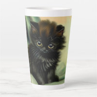 Vintage Black Kitten Illustration