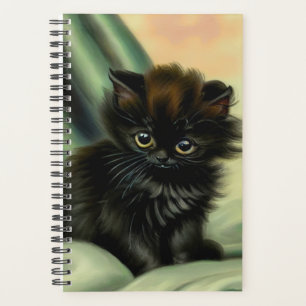 Vintage Black Kitten Illustration Planner