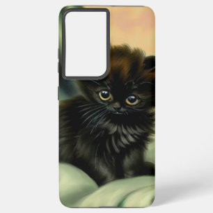 Vintage Black Kitten Illustration Samsung Galaxy Case