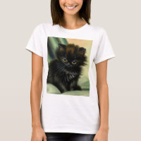 Vintage Black Kitten Illustration