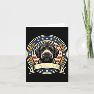 Vintage Black Labradoodle Dog Retro Art Design for Card