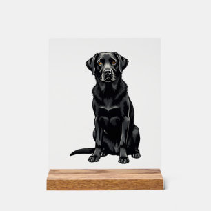 Vintage Black Labrador Retriever Dog Portrait Illu Acrylic Sign