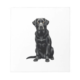 Vintage Black Labrador Retriever Dog Portrait Illu Notepad