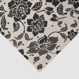 Vintage Black Lace decoupage Tissue Paper