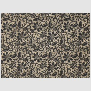 Vintage Black Lace decoupage Tissue Paper