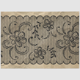 Vintage Black Lace decoupage Tissue Paper