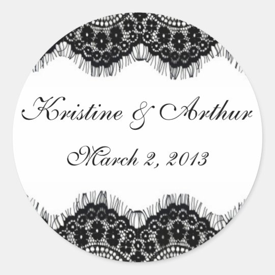Vintage Black Lace on White Sticker