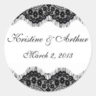 Vintage Black Lace on White Sticker
