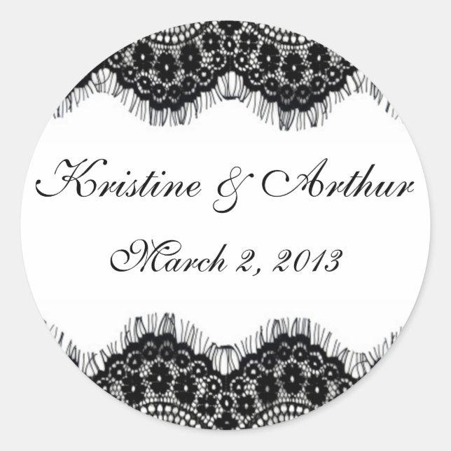 Vintage Black Lace on White Sticker (Front)
