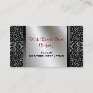 Vintage Black Lace Roses Business Cards
