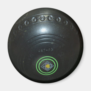 Vintage Black Lawn Bowl, Fridge Magnet