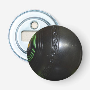 Vintage Black Lawn Bowls, Magnetic Bottle Opener
