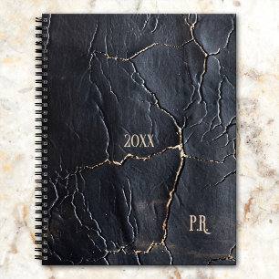 Vintage Black Leather Planner